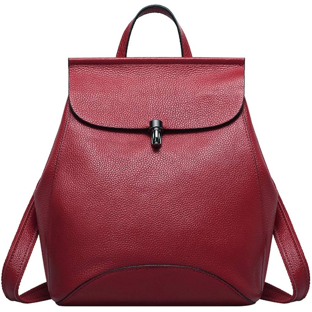 NWT Elegant Cranberry Red Leather Backpack/Shoulder Handbag
